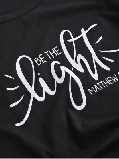 Basic Be The Light Graphic Cotton Tee - LuckyFash™