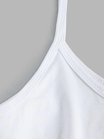 Basic Embroidered Cropped Cami Top - LuckyFash™
