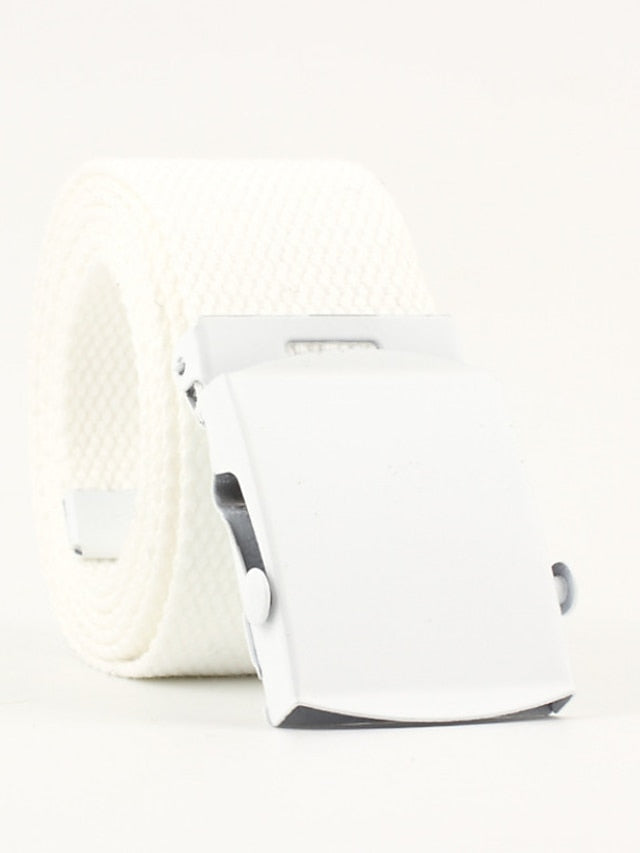 Women's Unisex Web Belt Canvas Sliding Buckle Plain Casual Classic Party Daily Violet Green White Black - LuckyFash™
