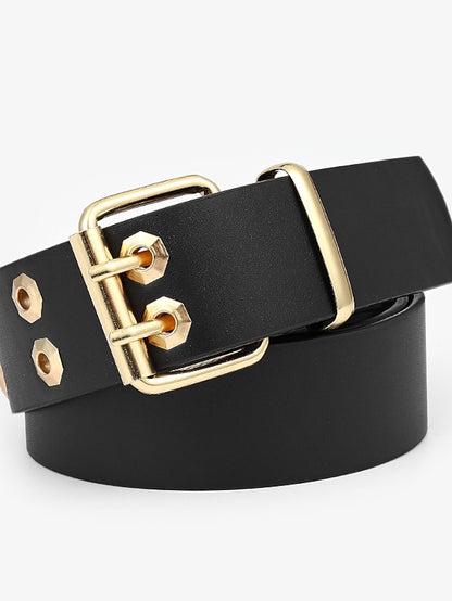 Women's Unisex PU Buckle Belt PU Leather Metal Bucke Eyelet Casual Classic Party Daily White Black Yellow Brown - LuckyFash™