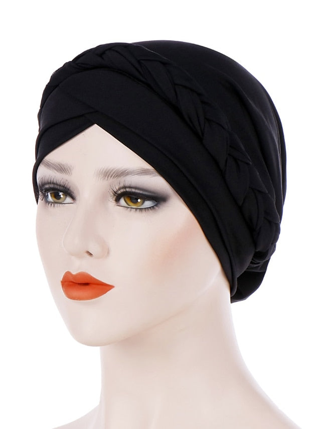 Muslim Women Inner Caps Braid Hijab Cap Comfort Fashion Turban Hat Colorful Cross Shape Chemo Hats Head Wearing Turbante - LuckyFash™