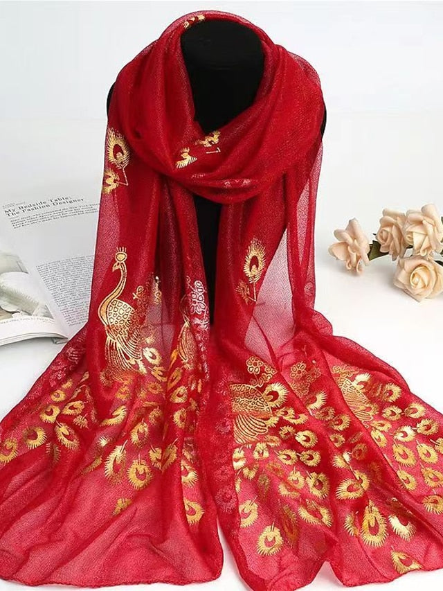 New Peacock Feather Shawls and Wraps for Party Dress Wedding Cape Bride Dress Shawl Women Wrap Shoulder Scarf - LuckyFash™