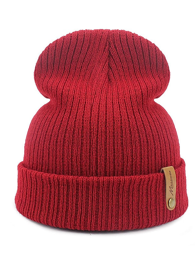 Women's Hat Beanie / Slouchy Winter Hats Green Black Blue Outdoor Street Dailywear Knit Letter Windproof Comfort Warm - LuckyFash™