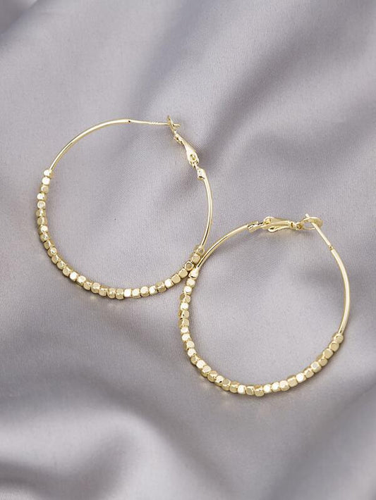 Bead Detail Hoop Earrings - LuckyFash™