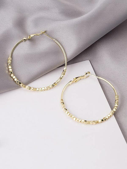 Bead Detail Hoop Earrings - LuckyFash™