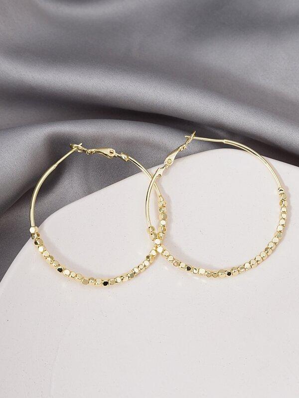 Bead Detail Hoop Earrings - LuckyFash™