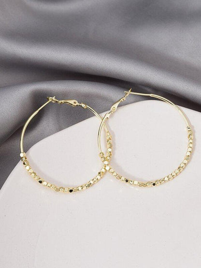 Bead Detail Hoop Earrings - LuckyFash™