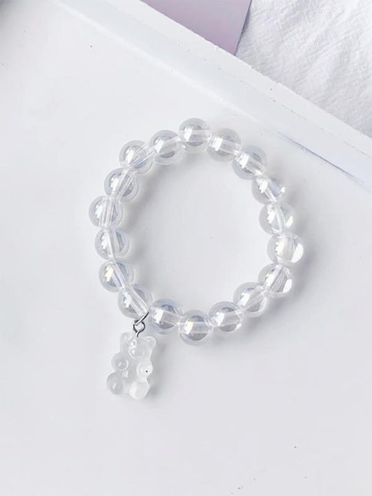 Bear Charm Clear Beaded Bracelet - LuckyFash™