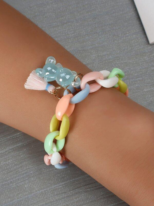 Bear Tassel Charm Bracelet - LuckyFash™