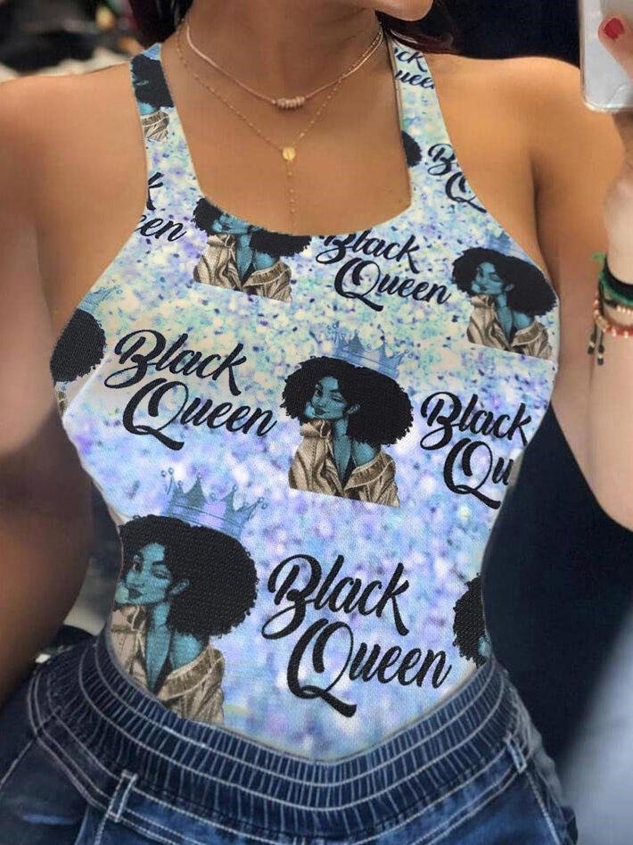 Beauty Figure Print Sleeveless Tank Top - LuckyFash™