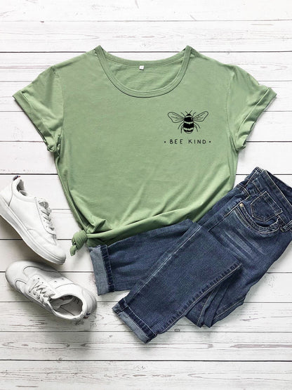 Bee And Letter Graphic Tee - LuckyFash™