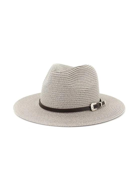 Belt Embellished Straw Outdoor Jazz Beach Hat - LuckyFash™