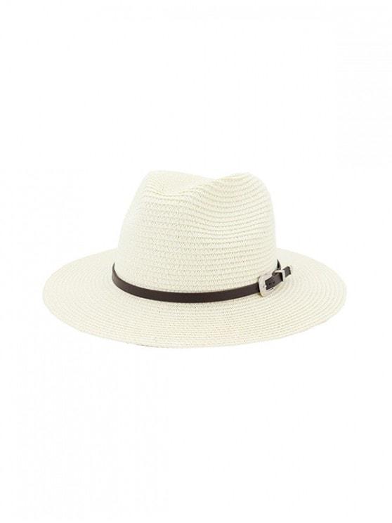 Belt Embellished Straw Outdoor Jazz Beach Hat - LuckyFash™