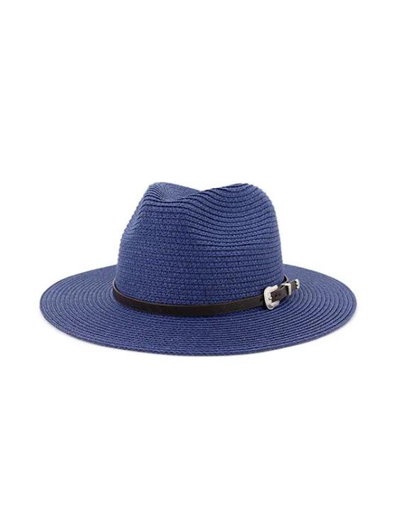 Belt Embellished Straw Outdoor Jazz Beach Hat - LuckyFash™