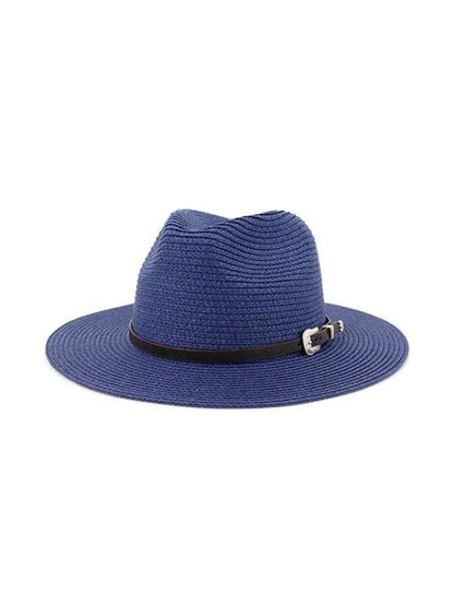 Belt Embellished Straw Outdoor Jazz Beach Hat - LuckyFash™