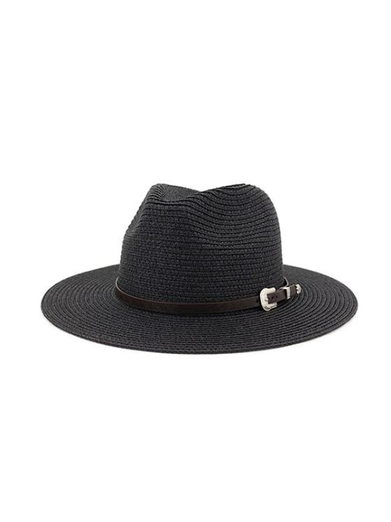 Belt Embellished Straw Outdoor Jazz Beach Hat - LuckyFash™