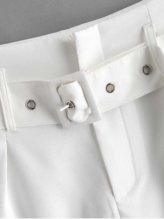 Belted Zip Fly High Waisted Shorts - LuckyFash™