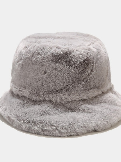Winter Solid Fur Fluffy Bucket Hats Women Outdoor Warm Sun Hat Soft Furry Fisherman Cap Girl Fashion Panama Cap - LuckyFash™