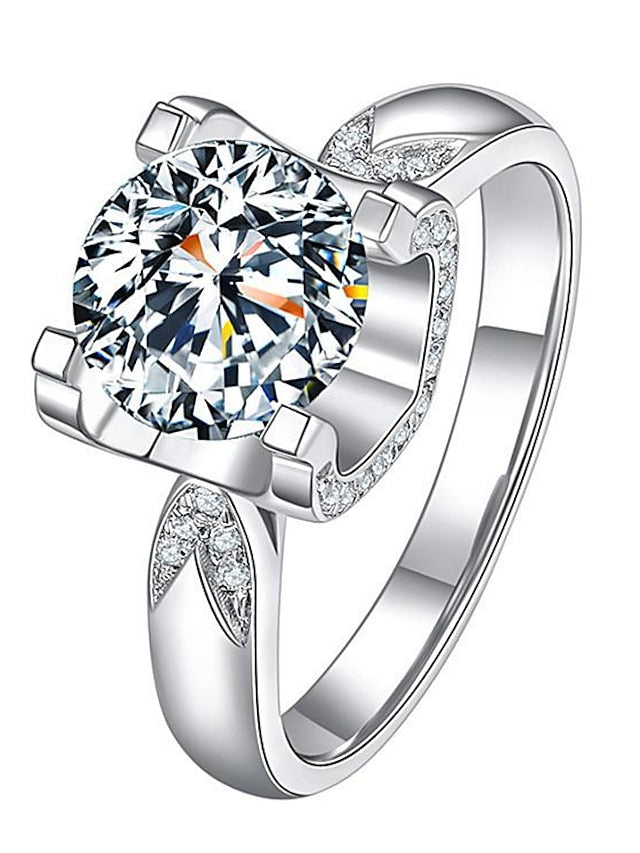 Wedding Ring For Women's Anniversary Party Evening Gift Imitation Diamond Alloy Classic - LuckyFash™