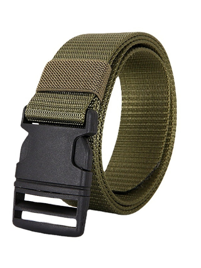 Men's Women's Web Belt Canvas Plastic Buckle Plain Classic Casual Work Daily Black Blue Green Coffee - LuckyFash™
