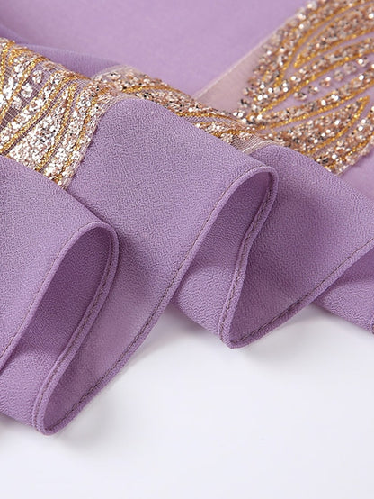 New Muslim Chiffon Hijab for Women Scarf with Sequins Femme Islam Glitter Headscarf Islamic Hijab Shawls Wraps - LuckyFash™
