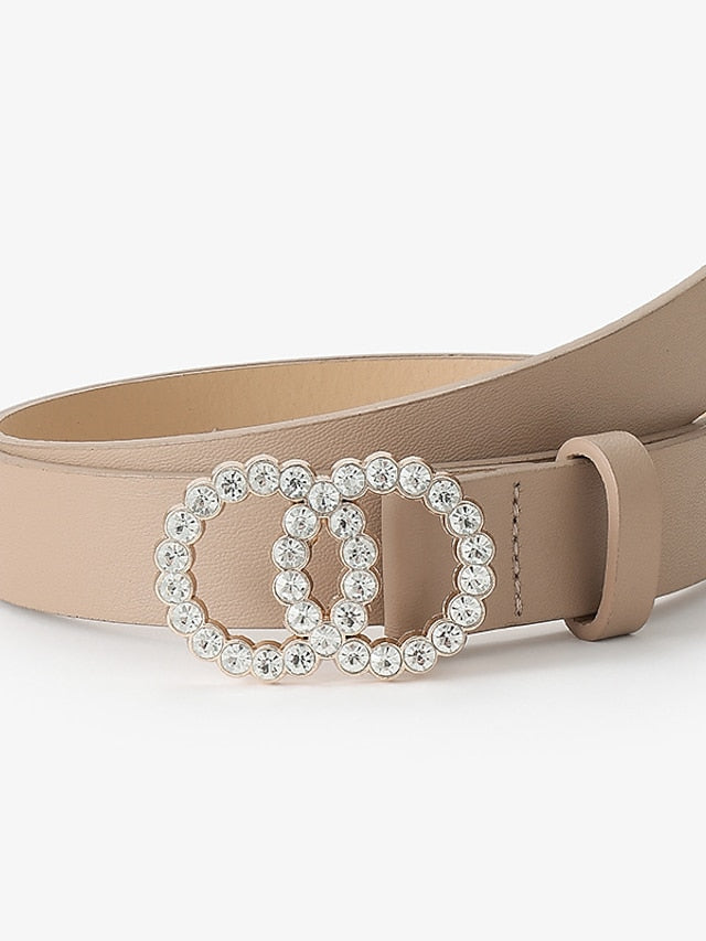 Women's Belt Leather White Black Camel Khaki Coffee Waist Belt Outdoor Street Daily Holiday Pure Color / Spring / Summer / Fall / Winter / Alloy - LuckyFash™