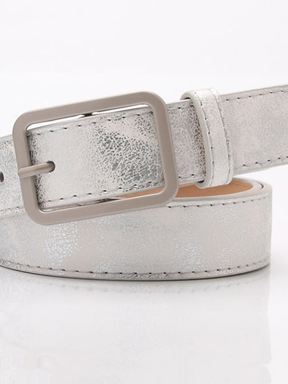 Women's Unisex PU Buckle Belt PU Leather Prong Buckle Plain Casual Classic Party Daily Green Black Pink Silver - LuckyFash™