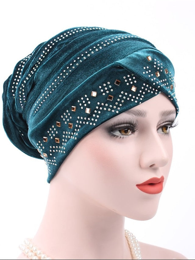 Solid Color Inner Hijabs Muslim Turban Caps For Women With Drill Ethnic Islamic Wrap Head Turbante Ready To Wear Hijab Bonnet - LuckyFash™
