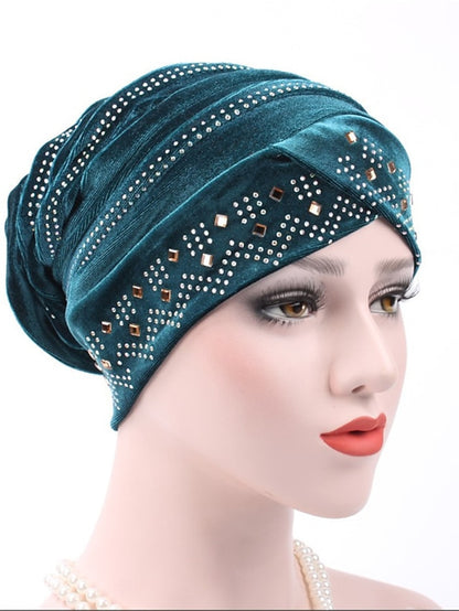 Solid Color Inner Hijabs Muslim Turban Caps For Women With Drill Ethnic Islamic Wrap Head Turbante Ready To Wear Hijab Bonnet - LuckyFash™