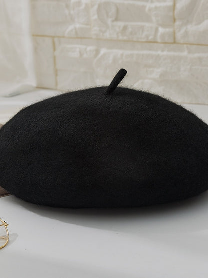 Women's Hat Beret Hat Black Pink Wine Outdoor Street Dailywear Fleece Pure Color Warm Breathable - LuckyFash™