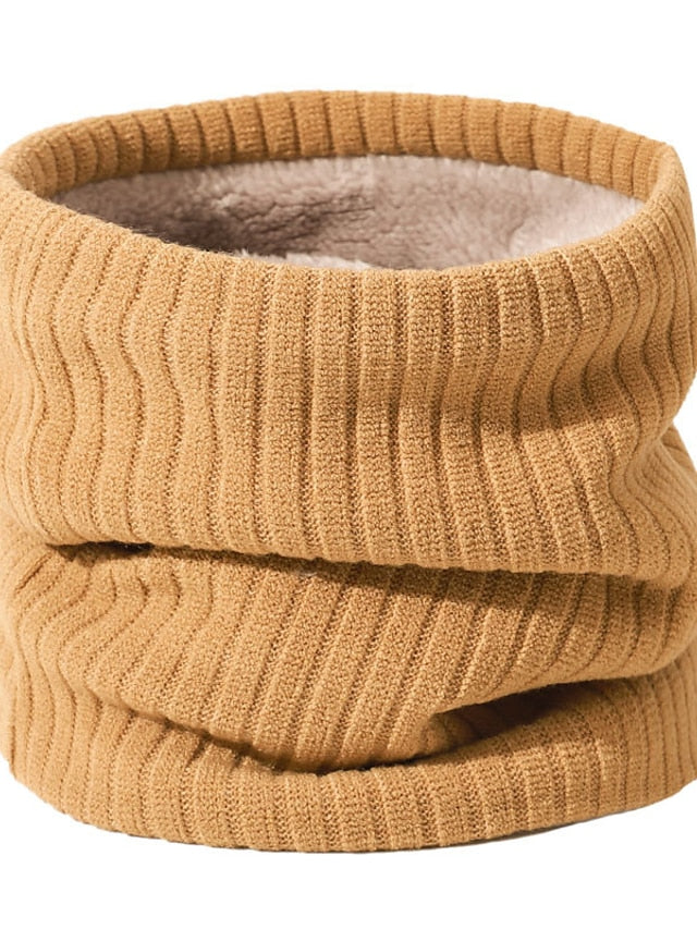 Women's Infinity Scarf Party Black Scarf Pure Color Red Khaki Fall Winter Unisex - LuckyFash™