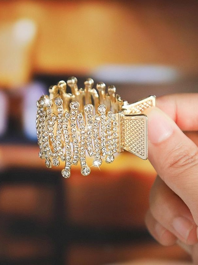 Women's Hair Clip For Daily Classic Crystal Alloy Crown Rhinestone Grabber Pearl Rhinestone Grabber Crown Black Diamond Hair Clip - LuckyFash™