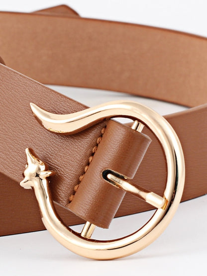 Women's Unisex PU Buckle Belt PU Leather Prong Buckle Plain Casual Classic Party Daily Black Pink Red Brown - LuckyFash™