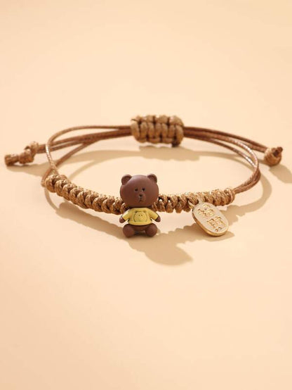 Boys Bear Decor Braided Bracelet - LuckyFash™