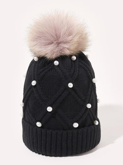 new women's wool knitted hat autumn and winter warm wool ball cap thickened wild face-lift travel hat - LuckyFash™