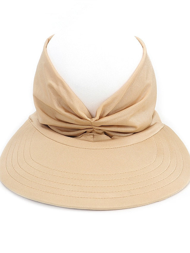 Women's Sun Hat Floppy Hat Outdoor Daily Crystal / Rhinestone Solid / Plain Color Polyester Boho Casual Casual / Daily 1 pcs - LuckyFash™