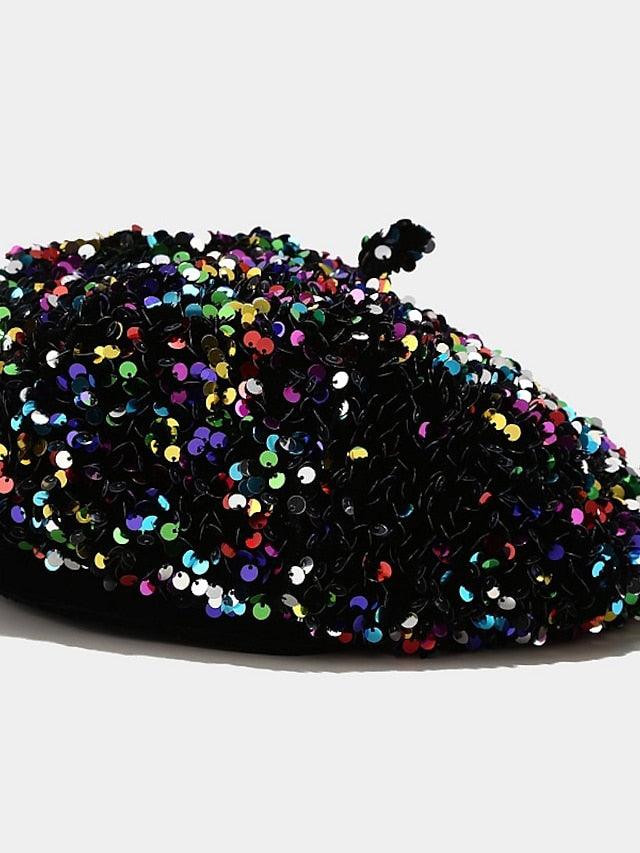 Popular Sequins Painter Hat Female Korean Version Trendy Beret Pub Party British Retro Octagonal Hat - LuckyFash™