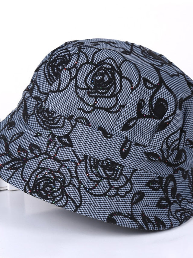 Women's Hat Bucket Hat Pink Wine Fuchsia Street Dailywear Sports Outdoor Flower Flower Portable Windproof Comfort - LuckyFash™