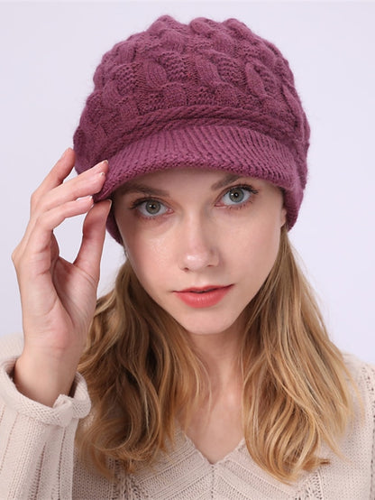 Women's Hat Beret Hat Black Pink Wine Outdoor Street Dailywear Knit Pure Color Warm Breathable - LuckyFash™