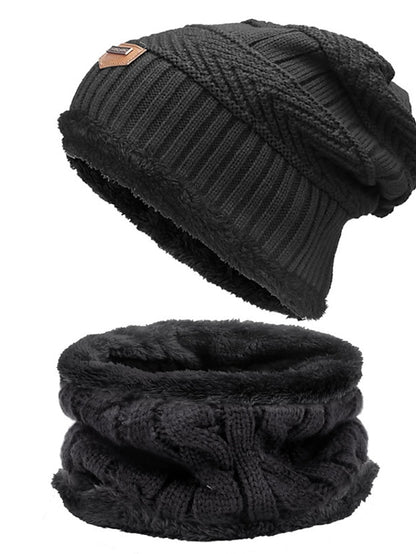 Men's Women's Slouchy Beanie Hat Winter Warm Set Outdoor Home Daily Solid / Plain Color Knitting Casual Casual / Daily 1 Pack - LuckyFash™