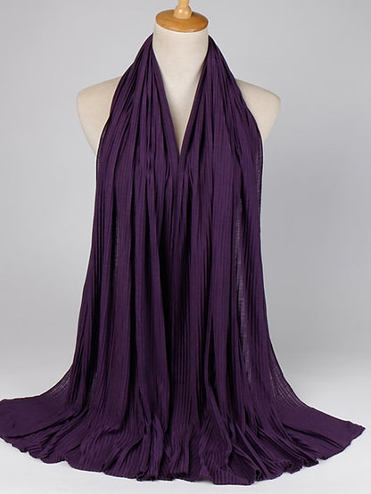 Multiple Colors Plain Solid Wrinkle Maxi Jersey Hijab Shawl Wrap Elastic Foulards Sjaal Arab Snood Islamic Muslim Headband 180*80Cm - LuckyFash™
