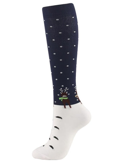Unisex Knee High Socks Christmas Gift Cycling / Bike Multi Color Spandex Nylon Sporty Casual Classic Warm Cute Sports 1 Pair - LuckyFash™