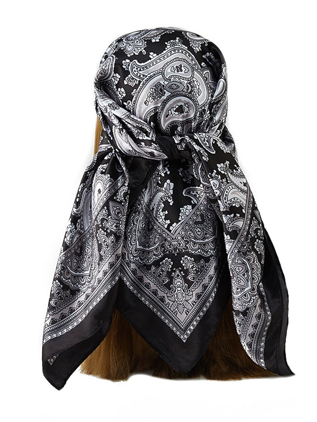 Summer Muslim Shawls 90X90CM Beach Kerchief Print Square Scarves New Style Sunscreen Headcloth - LuckyFash™