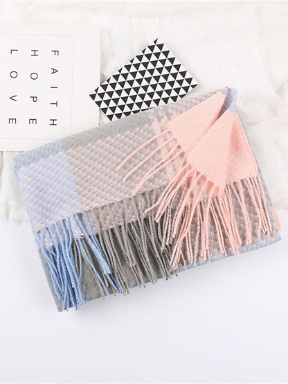 Women's Women's Shawls & Wraps Christmas Street Dailywear Camel Blue Pink Scarf Plaid - LuckyFash™