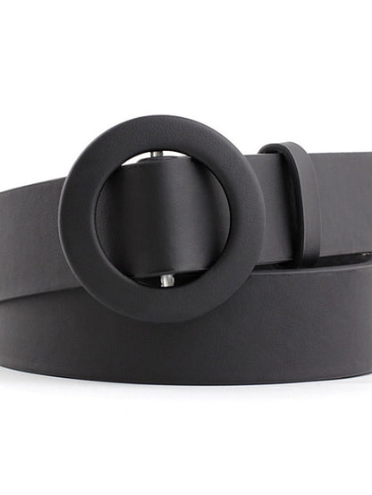 Unisex PU Buckle Belt PU Leather Sliding Buckle O-ring Casual Classic Party Daily White Black Pink Red for Women - LuckyFash™