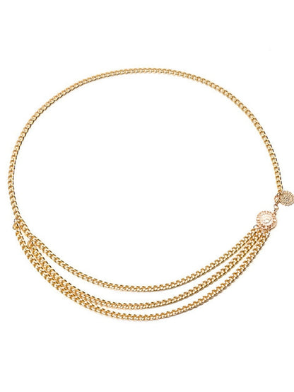 Women's Chain Party Wedding Street Dailywear Gold Silver Belt Pure Color Fall Winter Spring Summer Alloy - LuckyFash™
