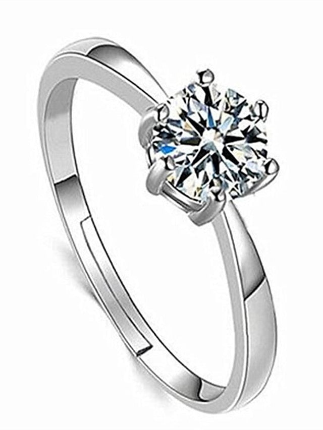 Wedding Ring For Women's Anniversary Party Evening Gift Imitation Diamond Alloy Classic - LuckyFash™