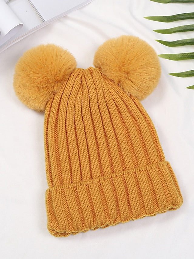 Women's Hat Beanie / Slouchy Black Pink Yellow Outdoor Street Dailywear Knit Pure Color Comfort Warm Breathable - LuckyFash™