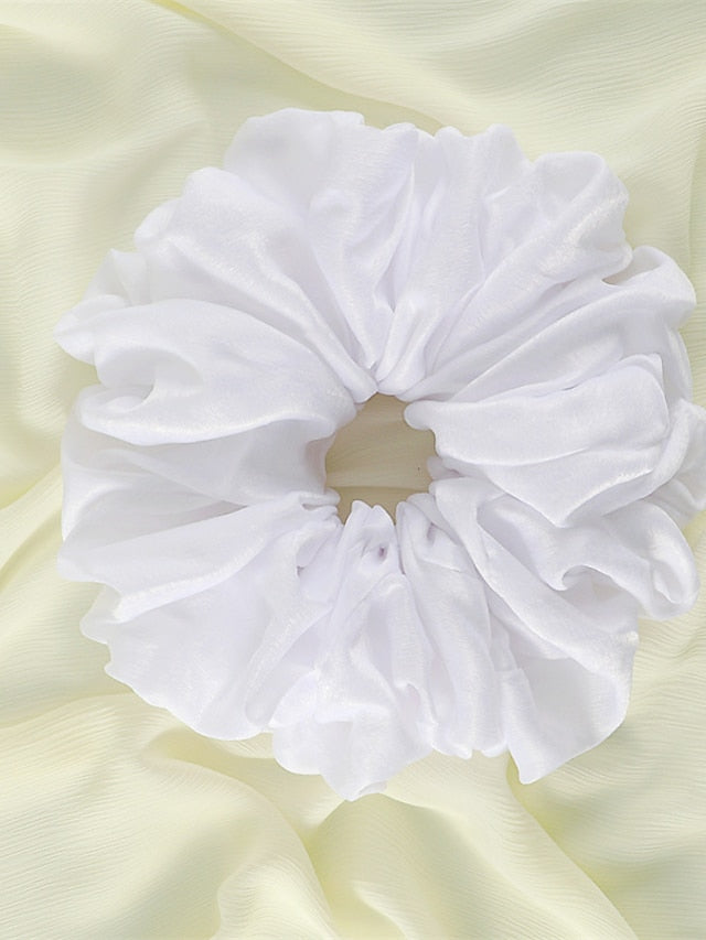 Plain Malaysian Bunch Hair Tie Women Silk Linen Ribbon Wrist Shawl Muslim Hijab Bonnet Volumizing Scrunchie Headband - LuckyFash™