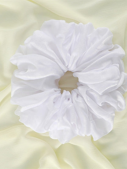 Plain Malaysian Bunch Hair Tie Women Silk Linen Ribbon Wrist Shawl Muslim Hijab Bonnet Volumizing Scrunchie Headband - LuckyFash™